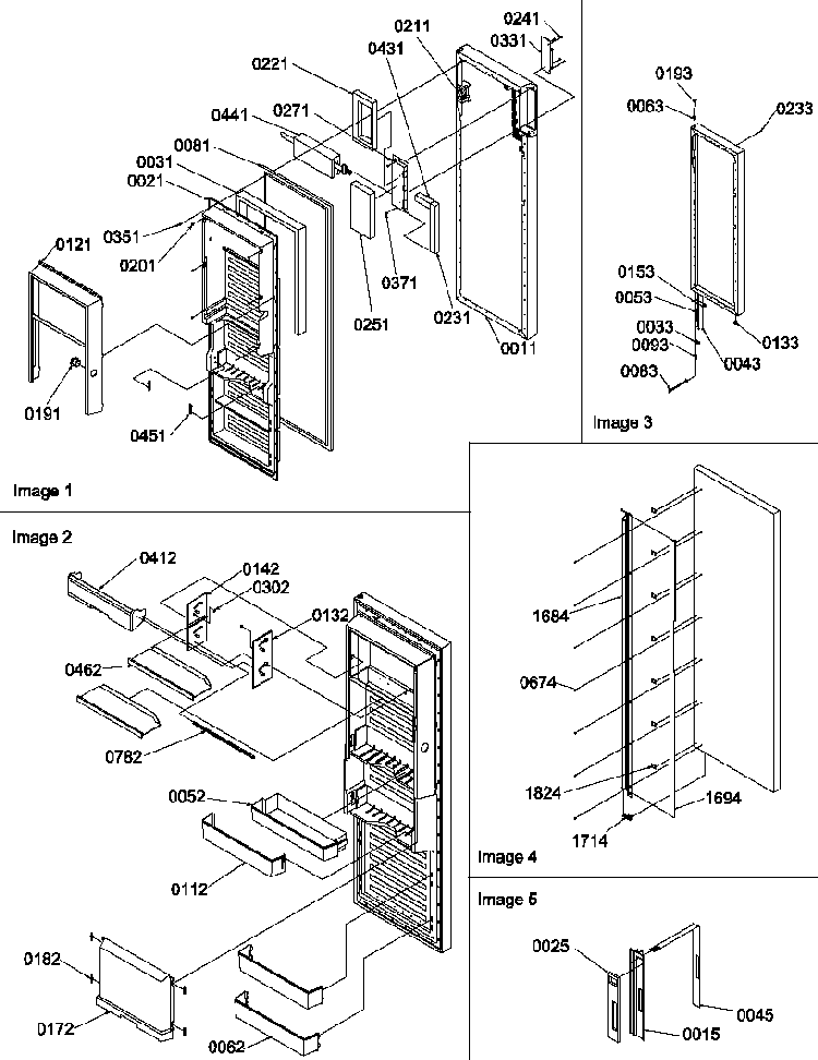 Refrigerator Door Diagram and Parts List for SRDE528TBW-P1312602WW  Amana Refrigerator