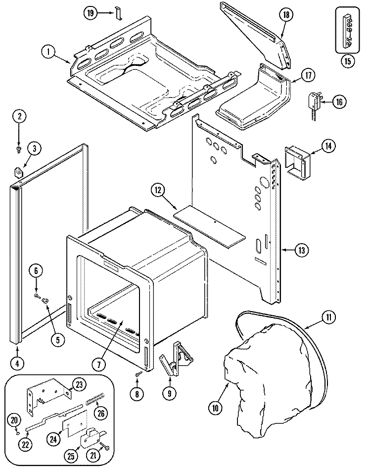 BODY Diagram and Parts List for CRG7700BAL  Maytag Range