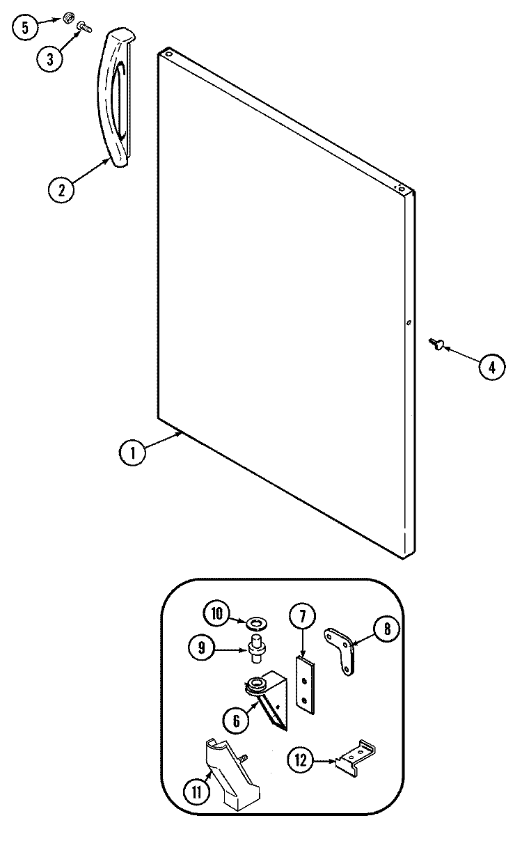 FRESH FOOD OUTER DOOR Diagram and Parts List for GT17A7A  Admiral Refrigerator