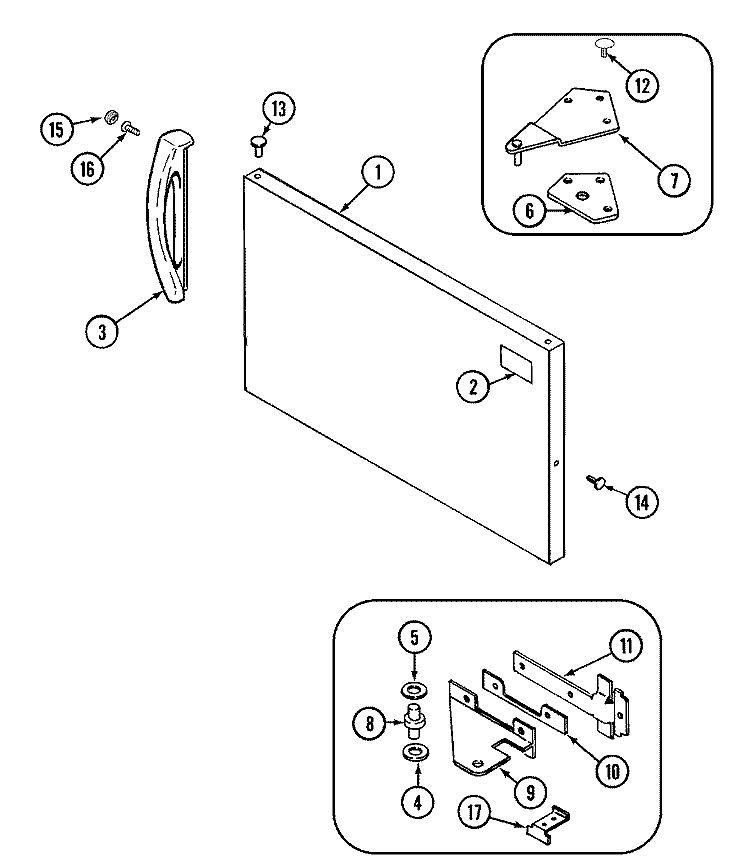 FREEZER OUTER DOOR Diagram and Parts List for JT17Y6LW  Jenn-Air Refrigerator