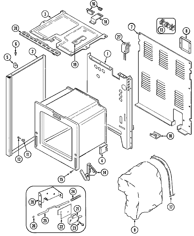 BODY Diagram and Parts List for CRE7900ADE  Maytag Range