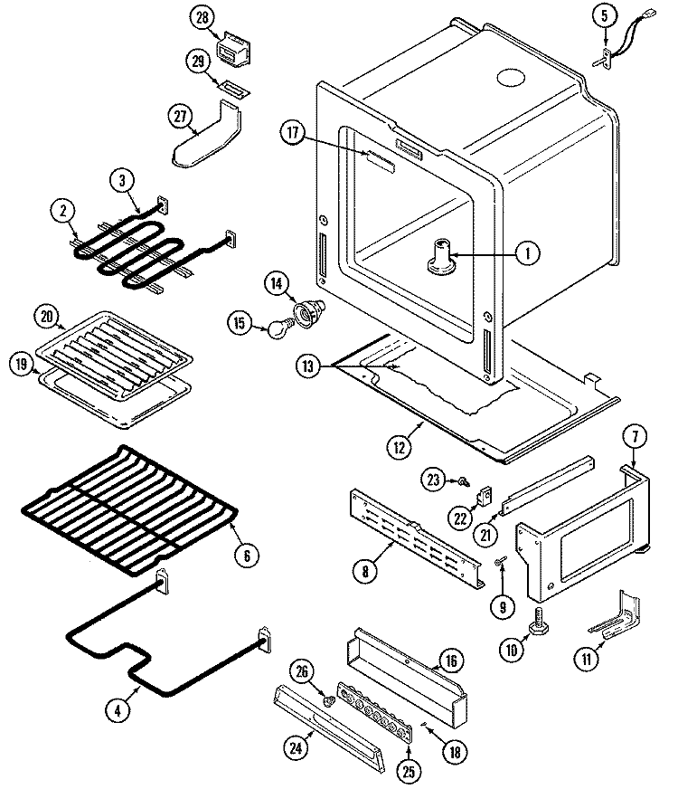 OVEN / BASE Diagram and Parts List for CRE7900ADE  Maytag Range
