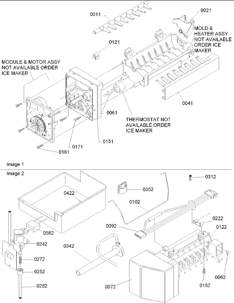 Ice Maker Assy & Parts Diagram and Parts List for BB20VSE-P1321301WS  Amana Refrigerator