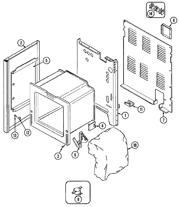 BODY Diagram and Parts List for CE6898VVV  Crosley Wall Oven