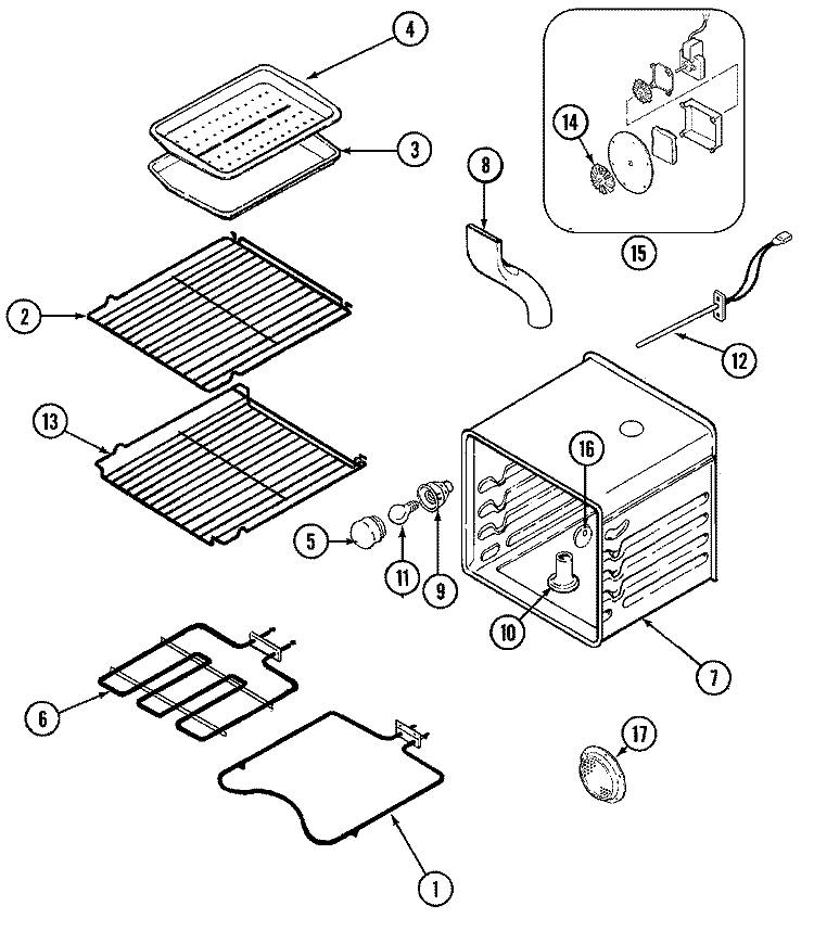 OVEN Diagram and Parts List for SVE47600B  Jenn-Air Range