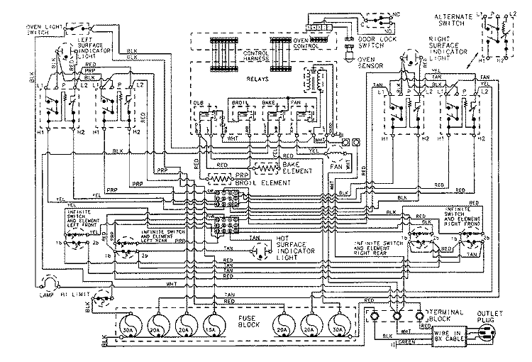 WIRING INFORMATION Diagram and Parts List for CC6898VVV  Crosley Range