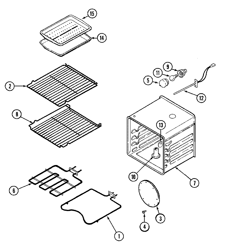 OVEN Diagram and Parts List for JEW8530AAB  Jenn-Air Wall Oven