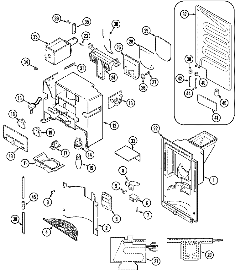 ICE & WATER DISPENSER Diagram and Parts List for RST2400FAM  Maytag Refrigerator
