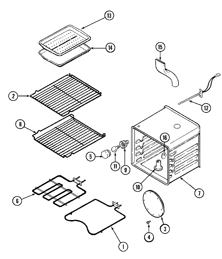 OVEN Diagram and Parts List for SVE47100BC  Jenn-Air Range