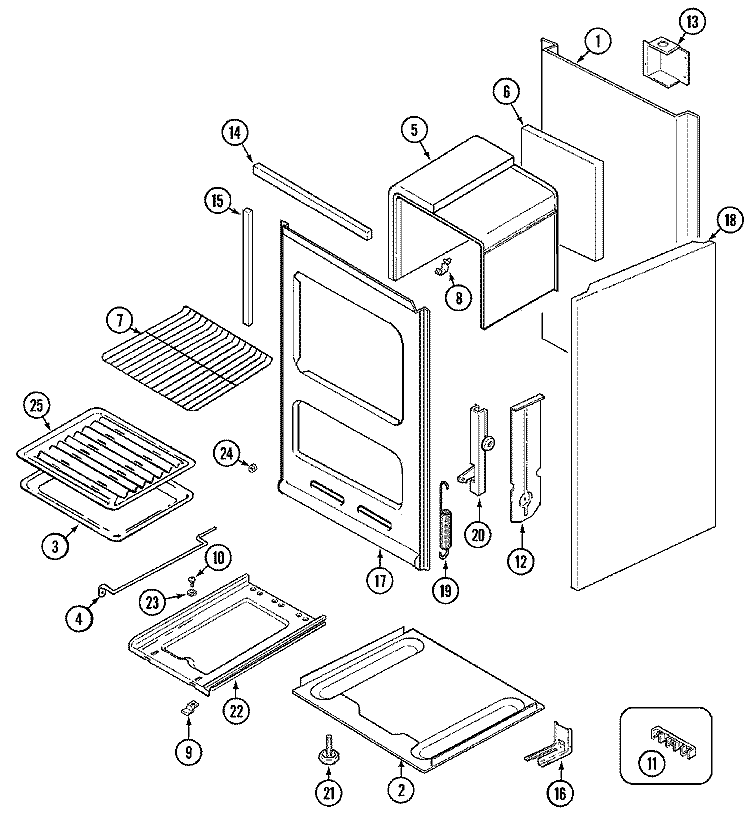 OVEN / BODY Diagram and Parts List for 70138  Litton Range