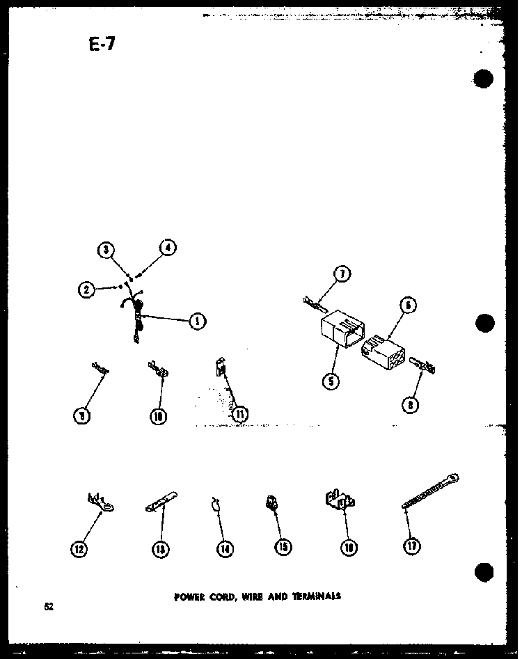 Power Cord Diagram and Parts List for TAA800 P75751-7W Amana Dryer