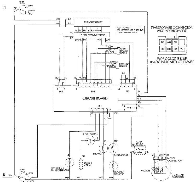 WIRING INFORMATION Diagram and Parts List for DWU9962AAE  Maytag Dishwasher