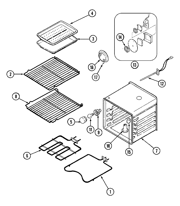 OVEN Diagram and Parts List for W27200W  Jenn-Air Wall Oven