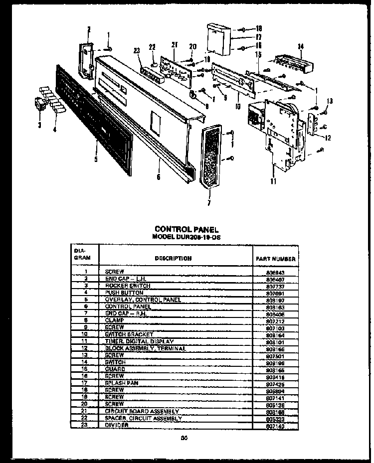 Section 15 Diagram and Parts List for DCR225-1V-OS  Caloric Dishwasher