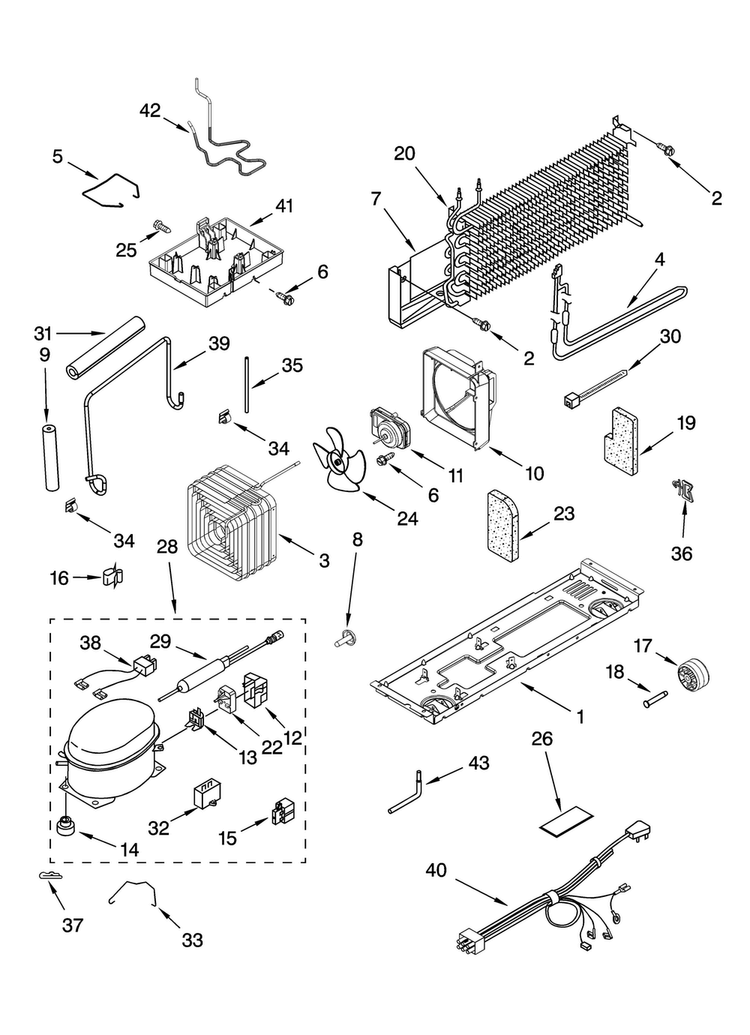 Unit Parts Diagram and Parts List for ATB1822MRS01  Amana Refrigerator