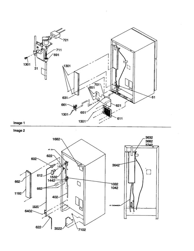 Cabinet Back Diagram and Parts List for TN21V2C-P1315907WC  Amana Refrigerator