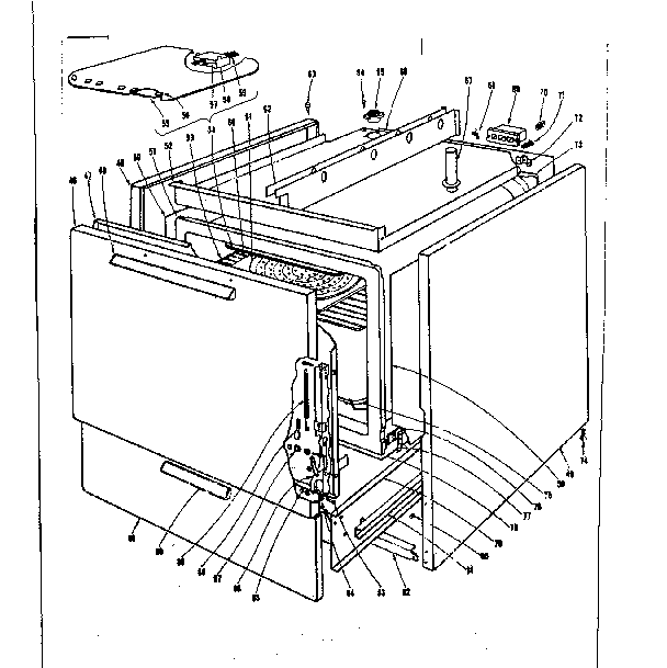 Body Section Diagram and Parts List for 101916600  Kenmore Range