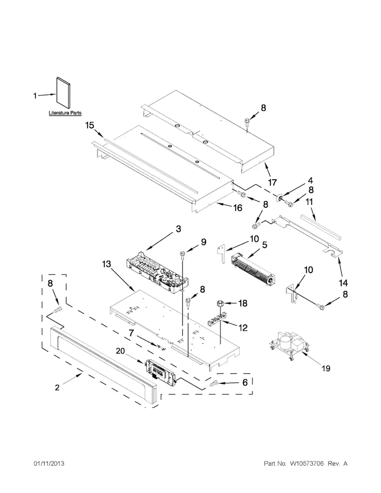 Control Panel Parts Diagram and Parts List for MEW9530AS01  Maytag Wall Oven
