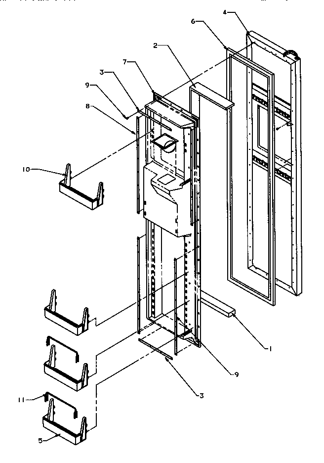 Freezer Door Diagram and Parts List for SPD25QA3W-P1181321WW  Amana Refrigerator
