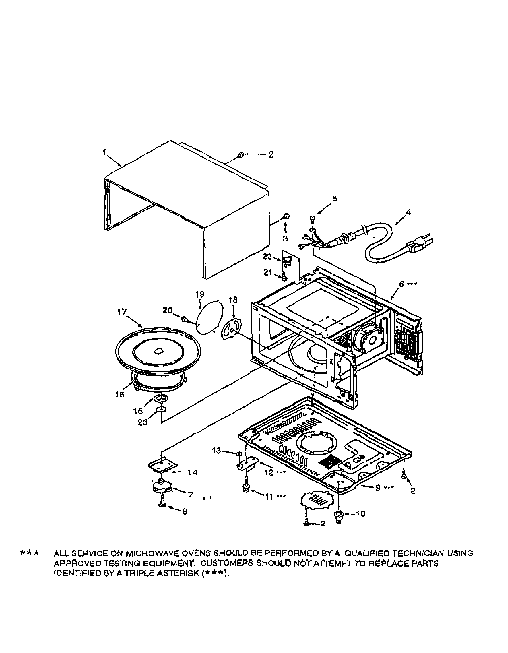 Cabinet Diagram and Parts List for 56566300690  Kenmore Microwave