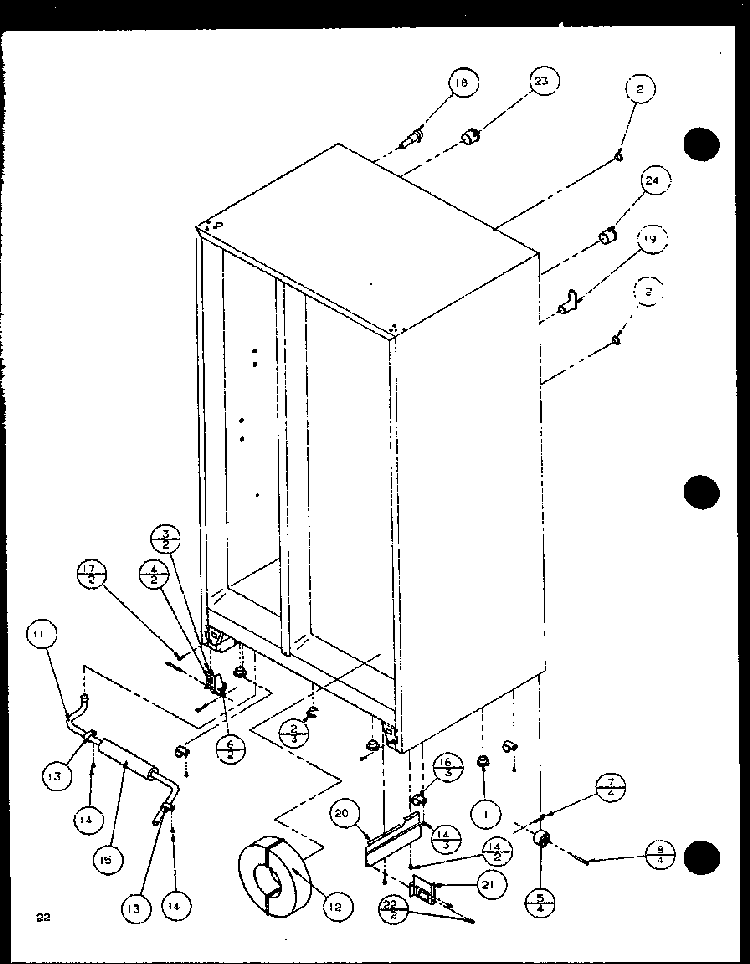 Drain And Rollers Diagram and Parts List for SZDE20KB-P1117602W  Amana Refrigerator