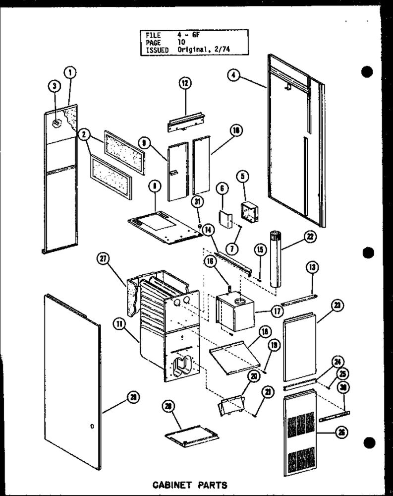 Cabinet Parts 2 Diagram and Parts List for GC-120DE P96331-8F Amana Furnace