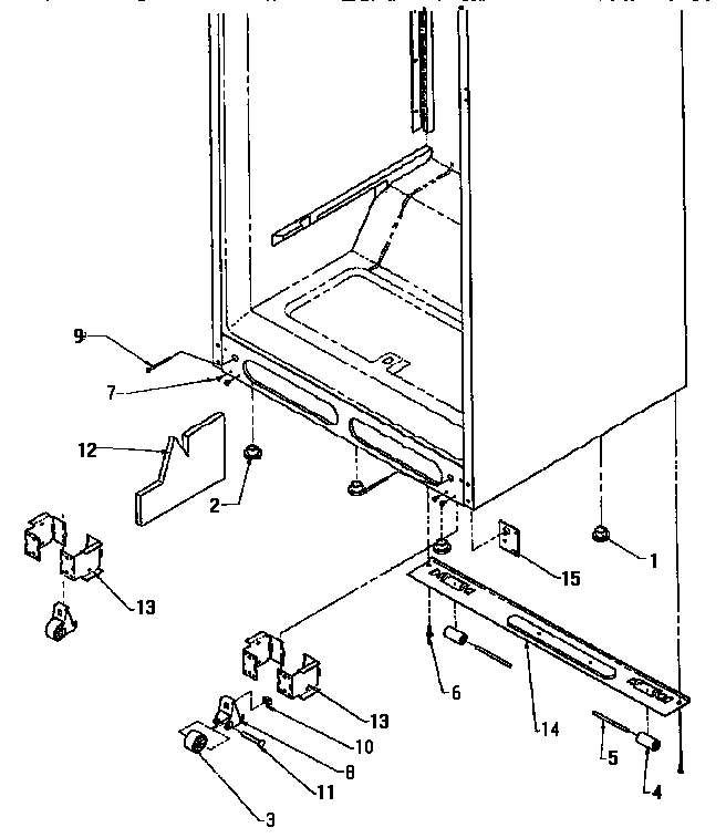 Cabinet Bottom Diagram and Parts List for TX18R-P1158412W  Amana Refrigerator