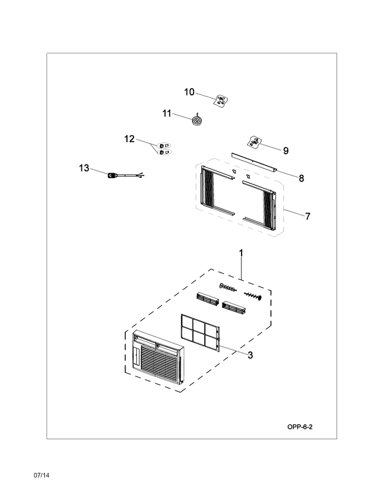 Recommended Spare Parts Diagram and Parts List for CAE6MR410A17  Crosley Air Conditioner