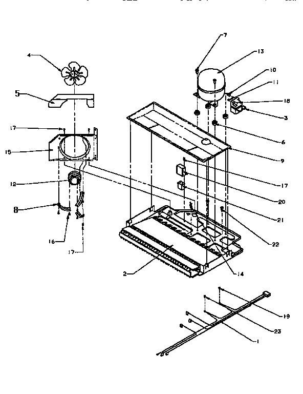 Compressor Compartment Diagram and Parts List for TX19R2-P1158506W  Amana Refrigerator