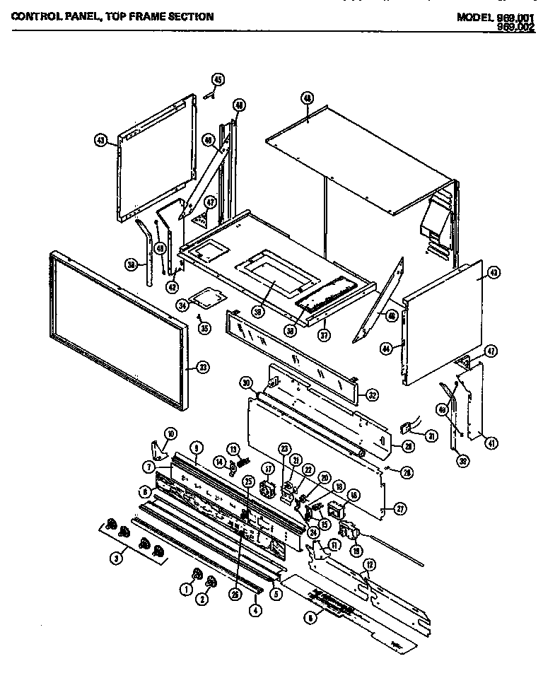 01 - CONTROL PANEL Diagram and Parts List for 969002  Maytag Range
