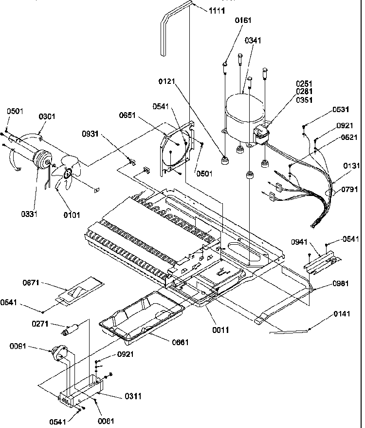 Machine Compartment Diagram and Parts List for SRD520TW-P1308801WW  Amana Refrigerator