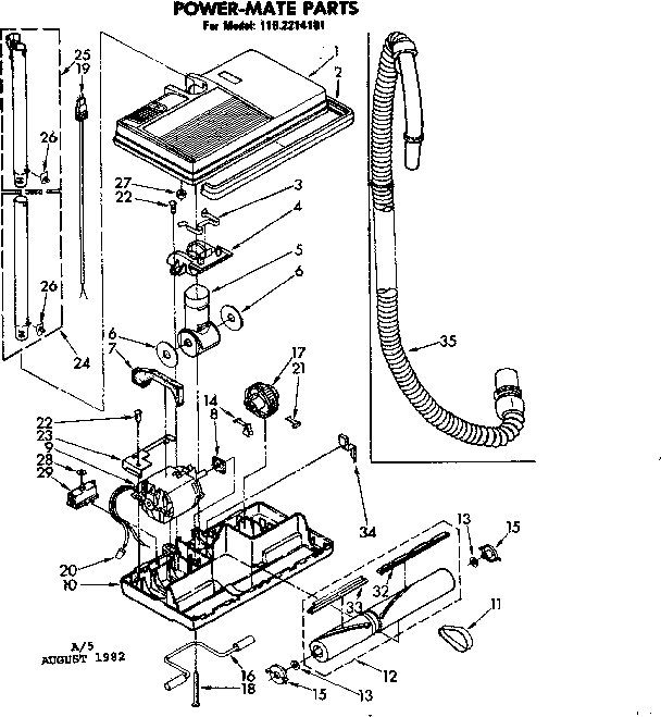 Power-mate Parts Diagram and Parts List for 1162214181  Kenmore Filters & Accessories