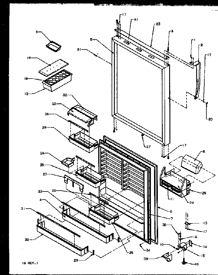 Section 23 Diagram and Parts List for TS18R2G-P1158311WG  Amana Refrigerator