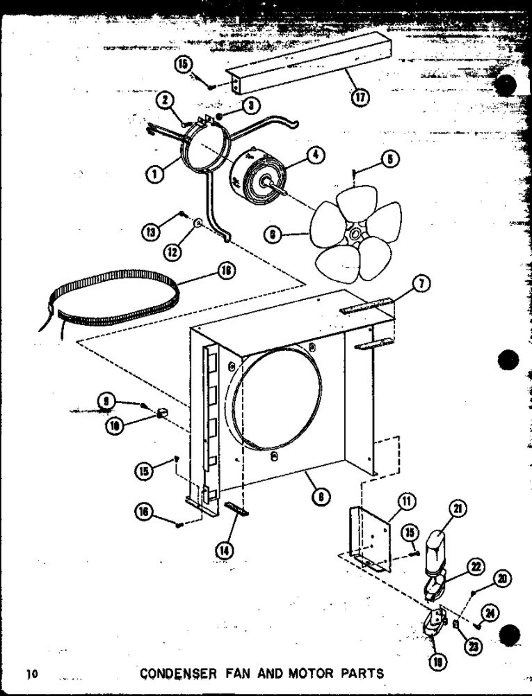Condenser Fan And Motor Parts Diagram and Parts List for CRF2-1J P67850-9C Amana Air Conditioner