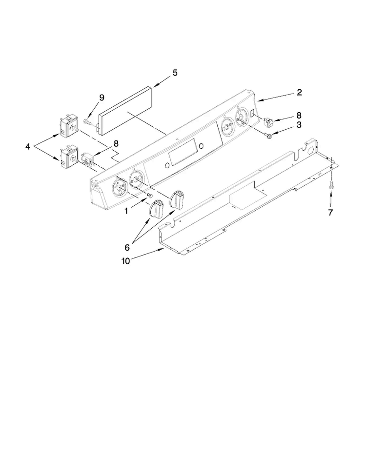 Control Panel Parts Diagram and Parts List for JES9860CAS02  Jenn-Air Range