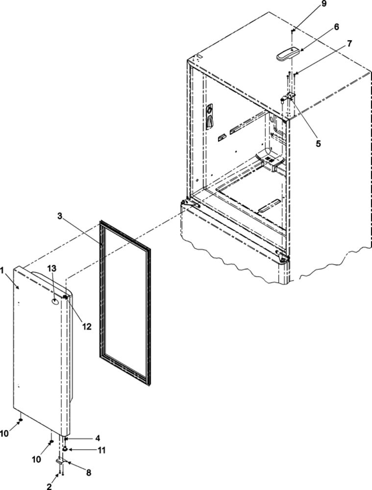 Right Refrigerator Door Diagram and Parts List for AFF2534FEW0  Amana Refrigerator