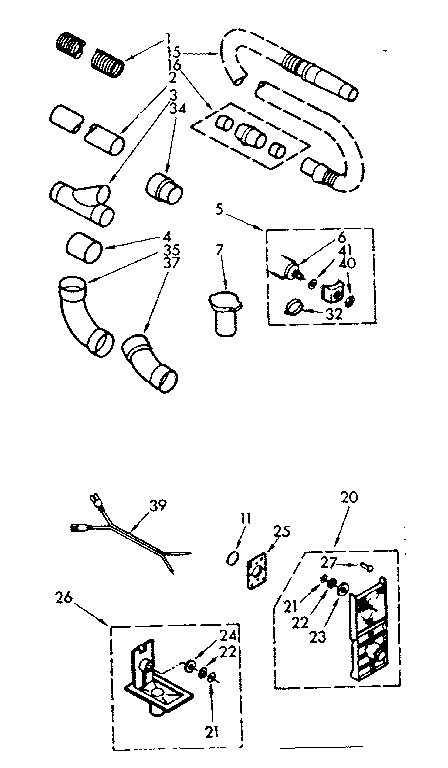 Installation Parts Diagram and Parts List for 11640261  Kenmore Central Vacuum