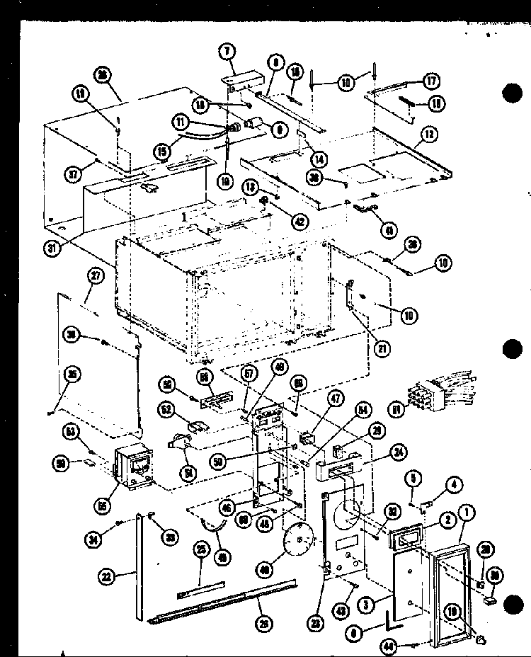 Timer/wiring Harness Diagram and Parts List for R0-24-8 P73917-1M Amana Microwave