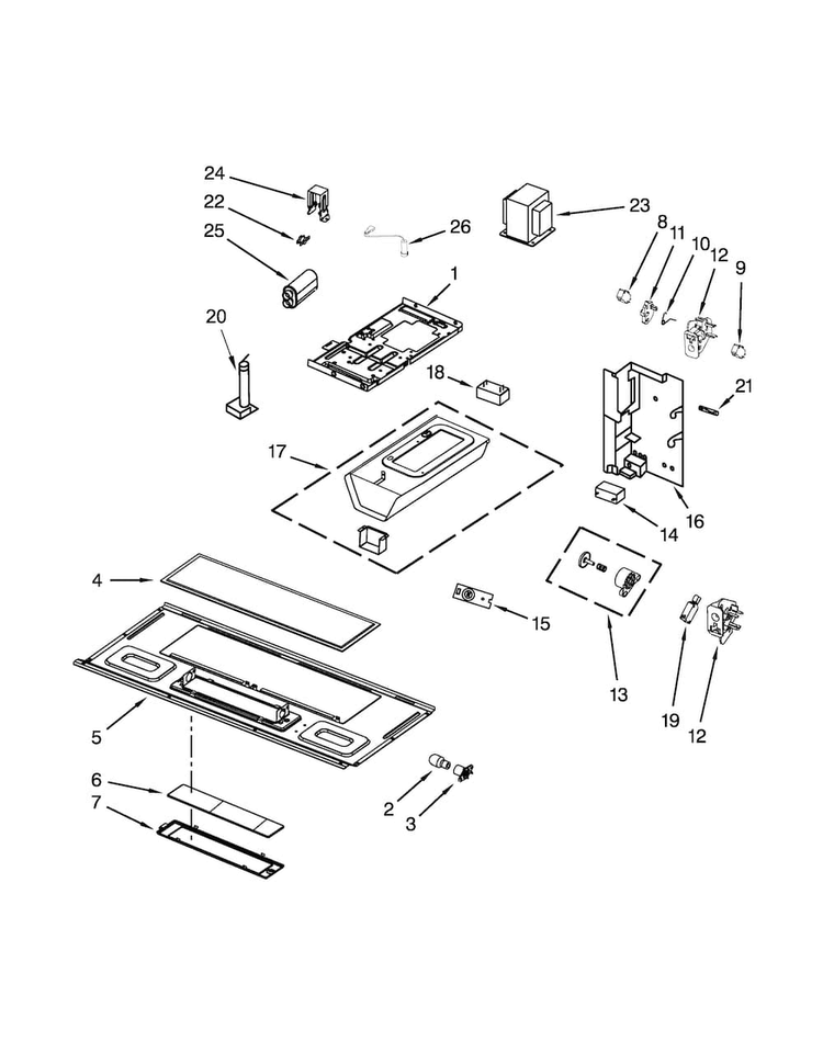 Interior And Ventilation Parts Diagram and Parts List for MMV4203WB3  Maytag Microwave