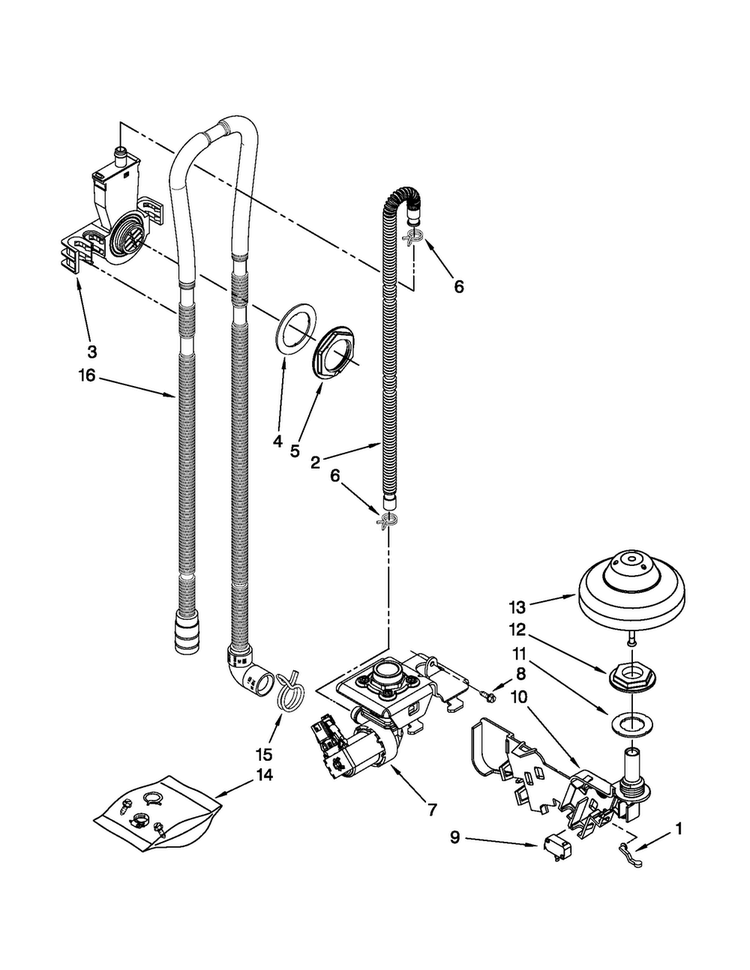 Fill And Overfill Parts Diagram and Parts List for JDB3600AWS0  Jenn-Air Dishwasher
