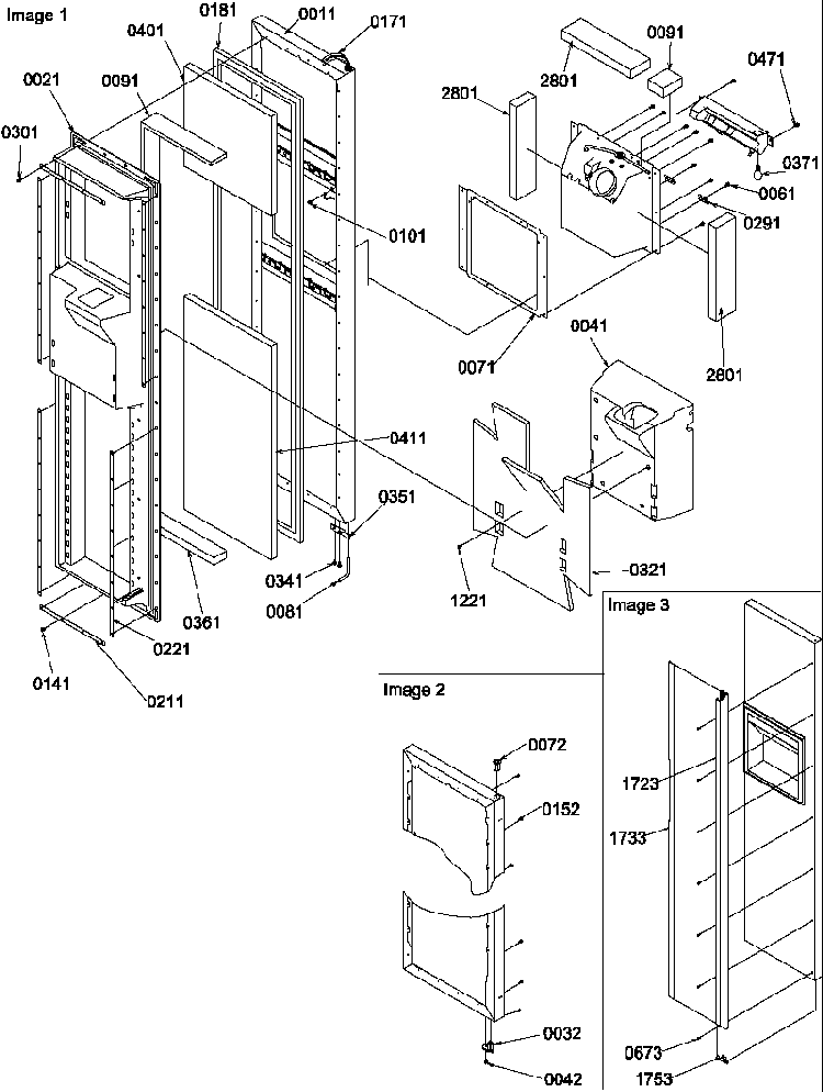 Freezer Door Diagram and Parts List for SRD526TW-P1313401WW  Amana Refrigerator