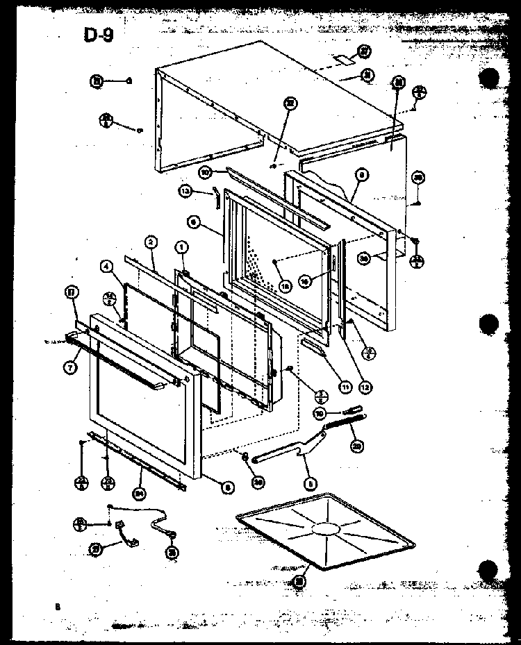 Outer Cabinet Diagram and Parts List for RRL-9TC P75533-6M Amana Microwave