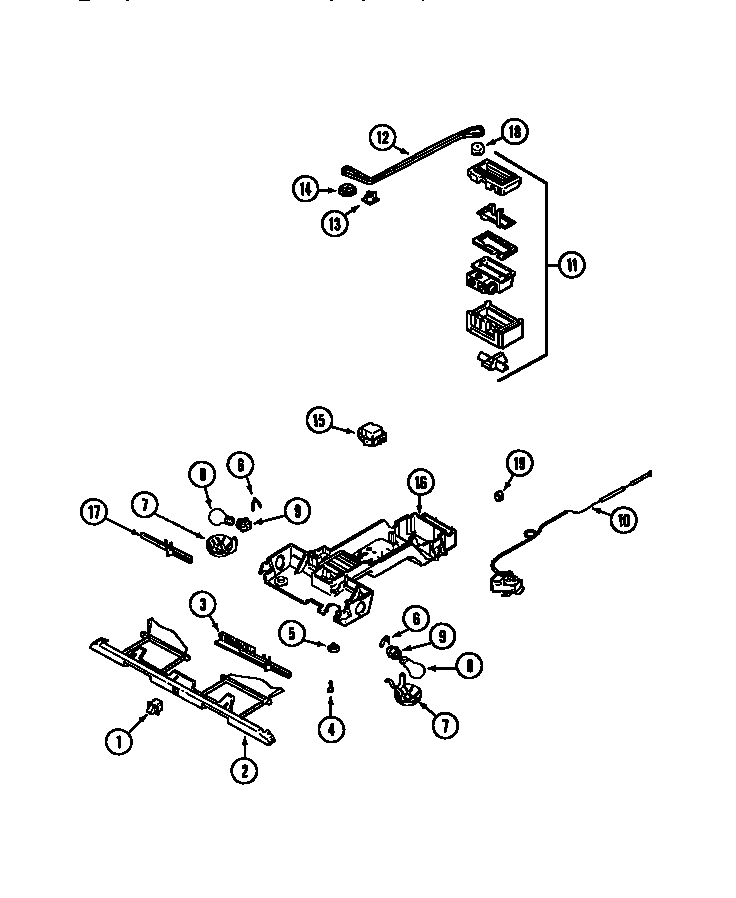 Controls Diagram and Parts List for MTF2155BRN  Maytag Refrigerator