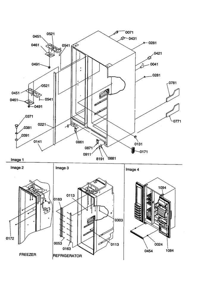 Cabinet Parts/toe Grille Diagram and Parts List for SX23VE-P1315401WE  Amana Refrigerator