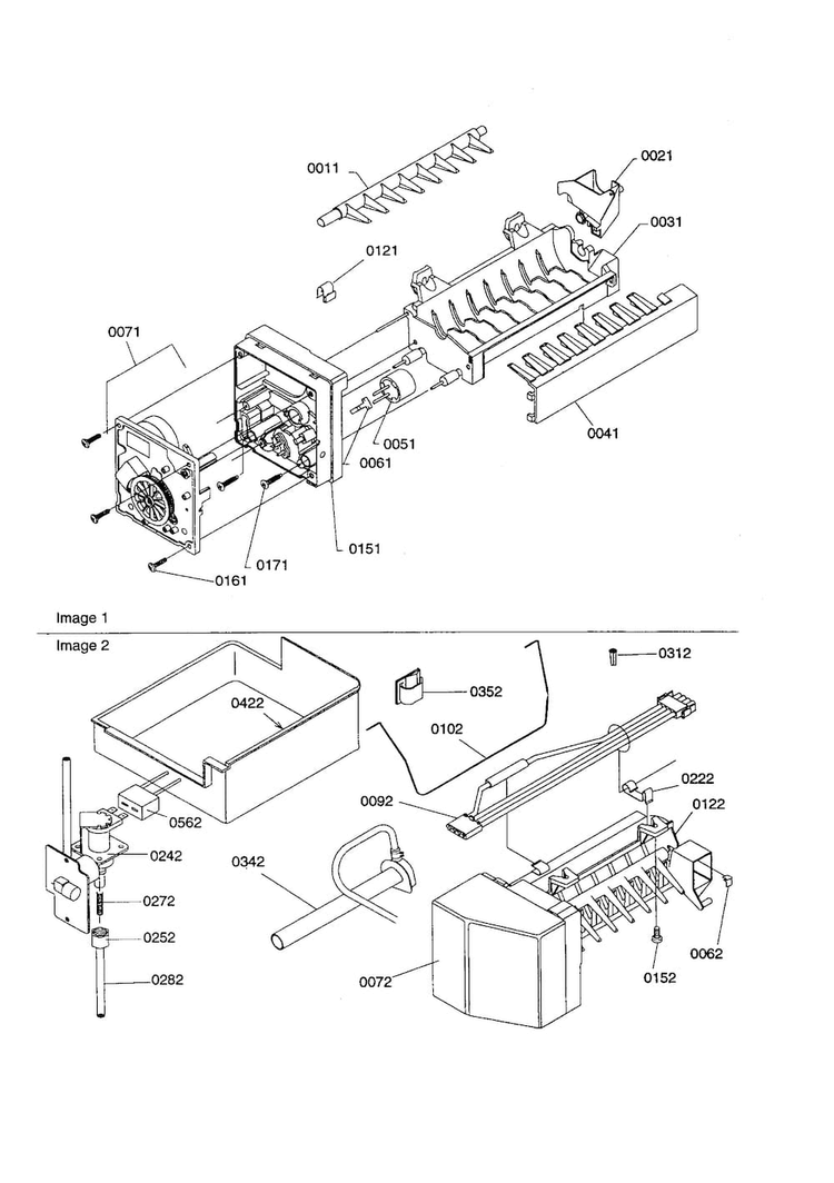 Ice Maker Assembly And Parts Diagram and Parts List for TS122VE-P1306602WE  Amana Refrigerator