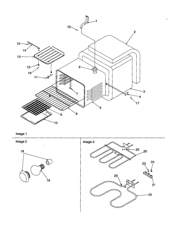 Cavity Diagram and Parts List for ART6522E-P1143816NE  Amana Range