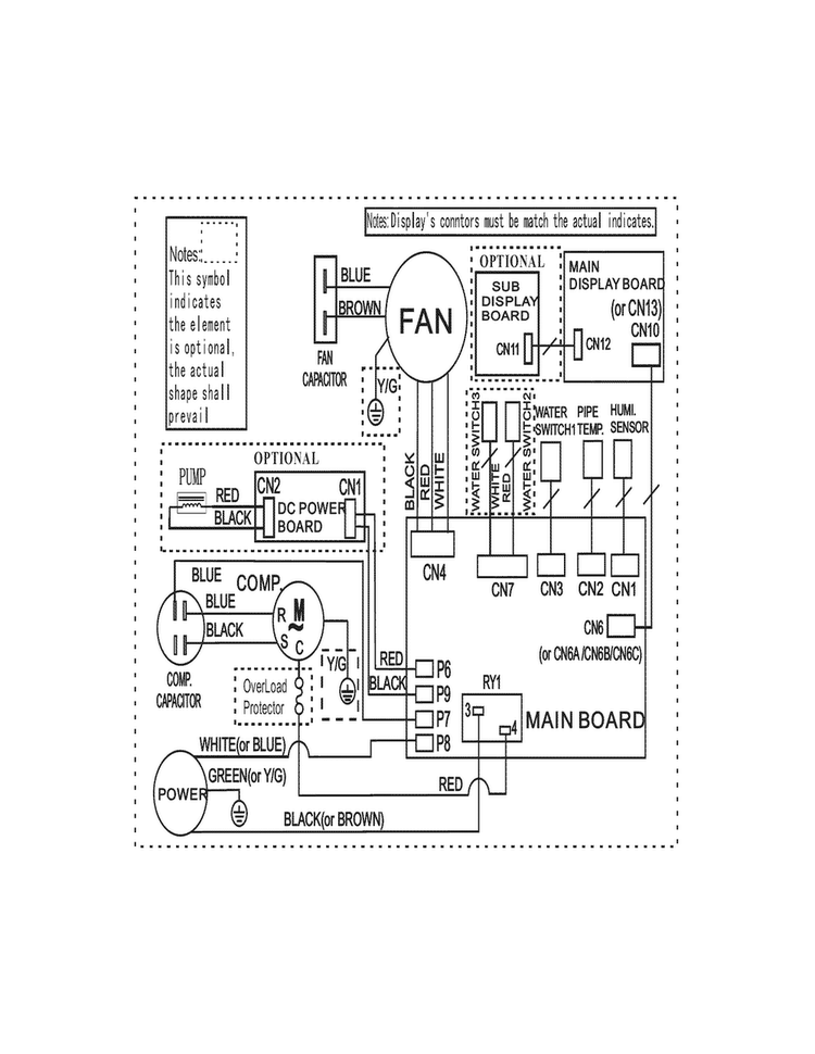 Wiring Diagram Diagram and Parts List for CDF700W13  Crosley Dehumidifier