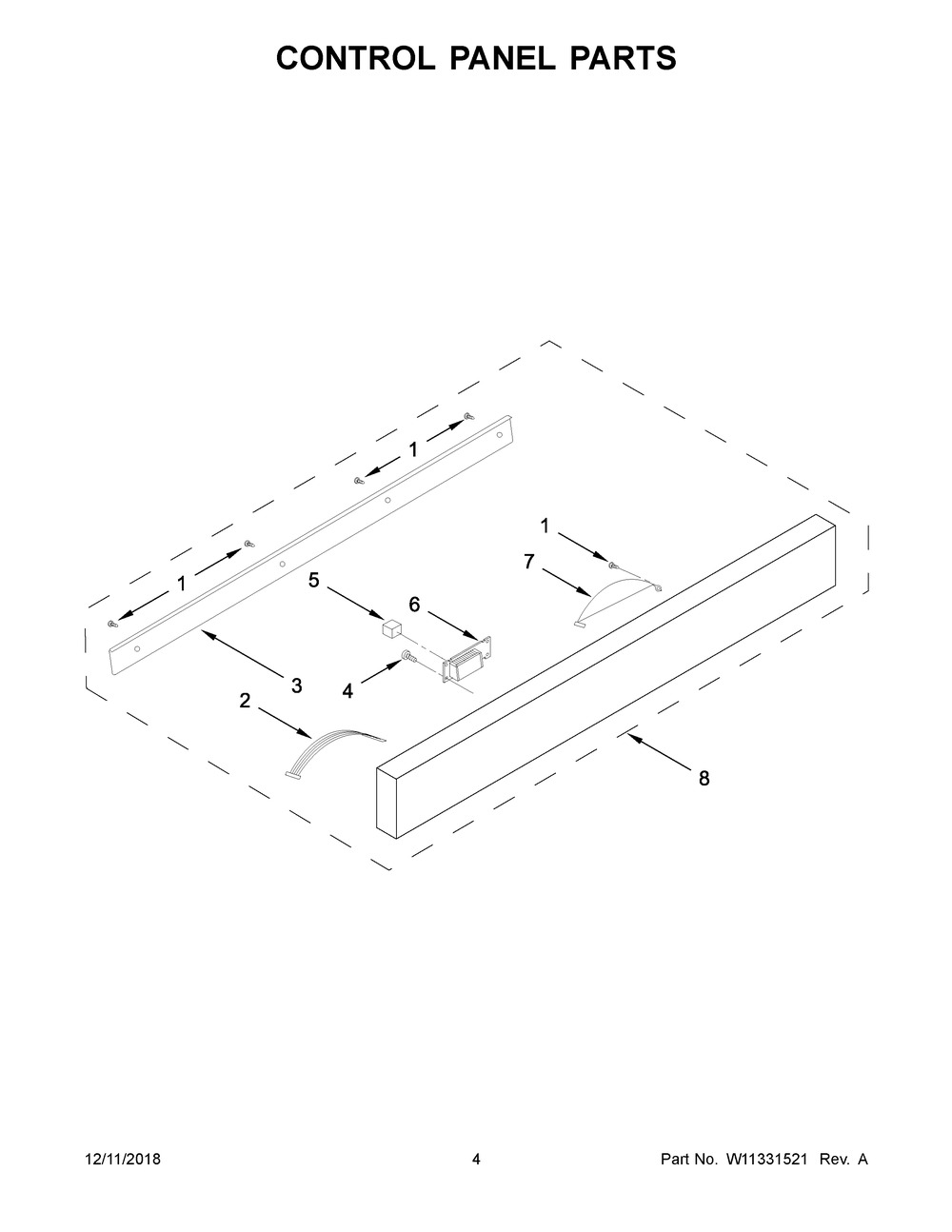 Control Panel Parts Diagram and Parts List for JMDFS30HM0  Maytag Microwave