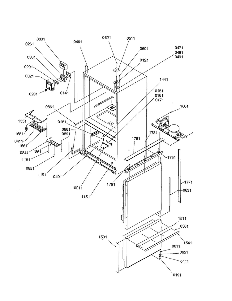 Controls/shields/hinges/trim Diagram and Parts List for BRF20TE-P1199202WE  Amana Refrigerator