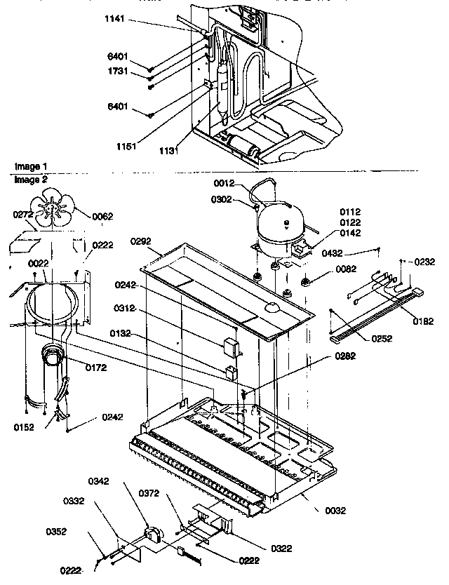 Machine Compartment Assembly Diagram and Parts List for 77277-P1311201WL  Amana Refrigerator